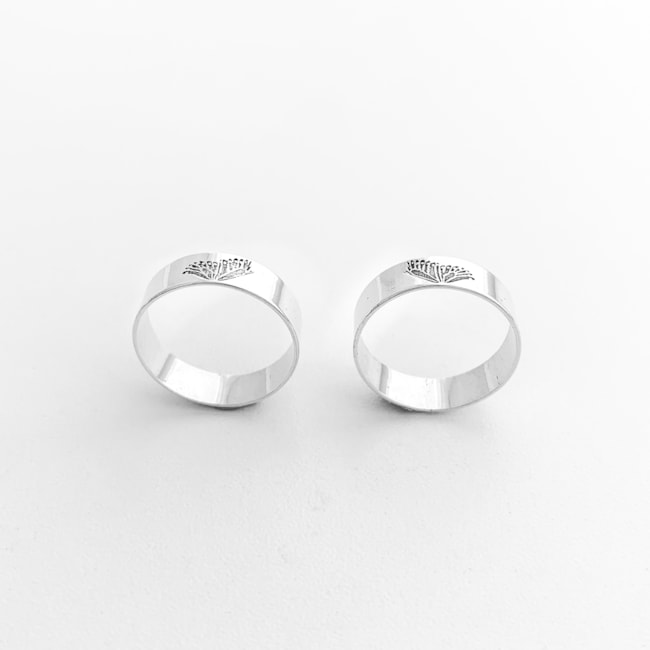 Anel Laser Duplo com Asas de Borboleta