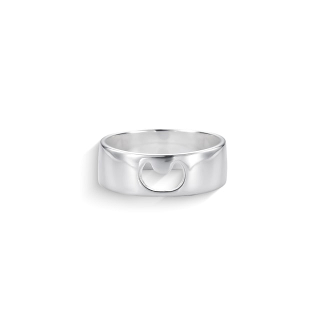 Anel Liso com Meia Lua Vazada