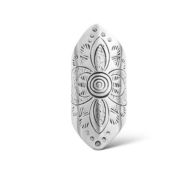Anel Mandala com Flor e Detalhes 