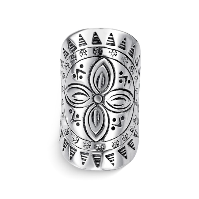 Anel Mandala com Flor Envelhecido 