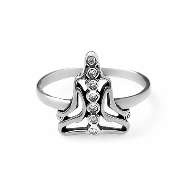 Anel Meditação com Zircônia 