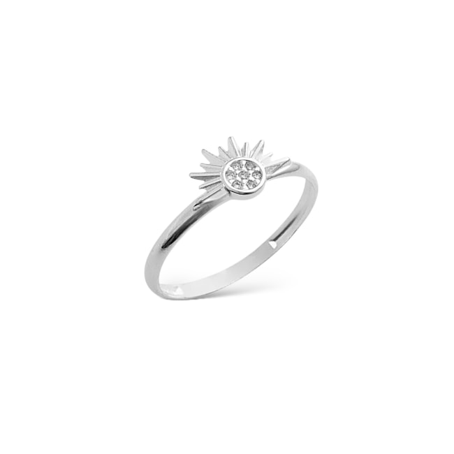 Anel Meio Sol com Zircônia Cristal