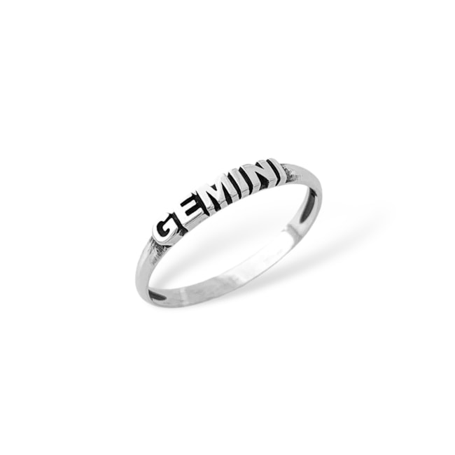 Anel Signo Gemini em Latim