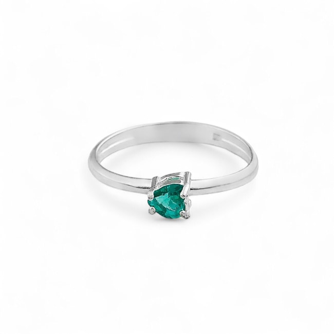 Anel Solitário com Turmalina da Paraíba em Coração