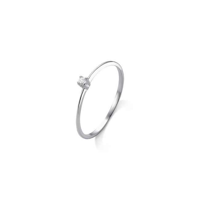 Anel Solitário com Zircônia Cristal