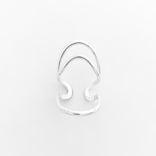 Anel Vazado Liso com Aros Arredondados