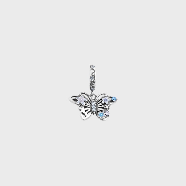 Berloque de Borboleta com Zircônias Coloridos 