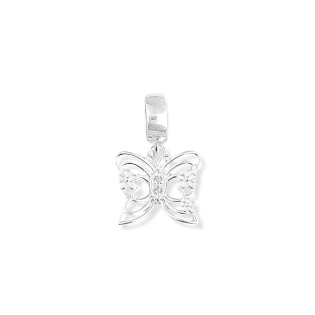 Berloque de Borboleta Vazada com Zircônias