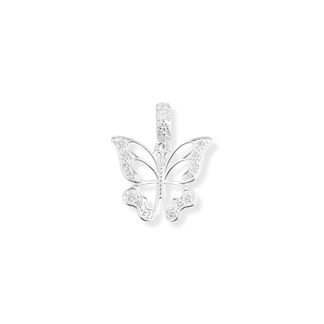 Berloque de Borboleta Vazada Cravejada de Zircônias