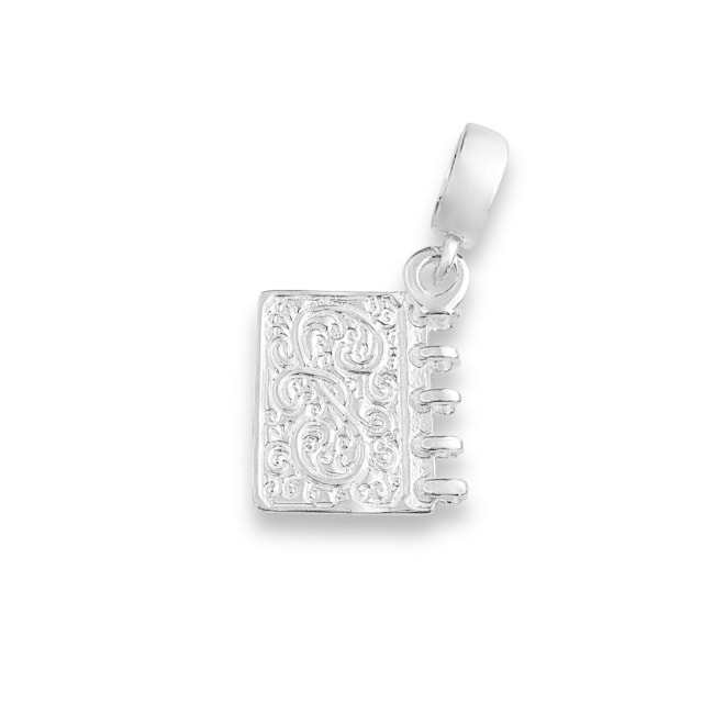 Berloque de Caderno com Espiral Branco e Escrito Note 
