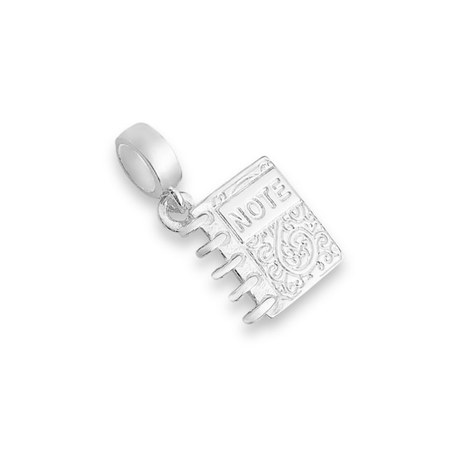 Berloque de Caderno com Espiral Branco e Escrito Note 