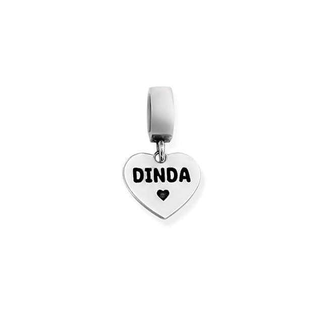 Berloque de Coração "Dinda"