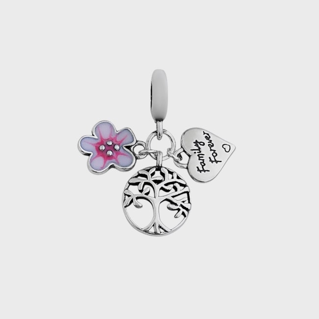 Berloque de Flor, Árvore da Vida e Coração