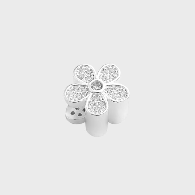 Berloque Separador de Flor Cravejado de Zircônias