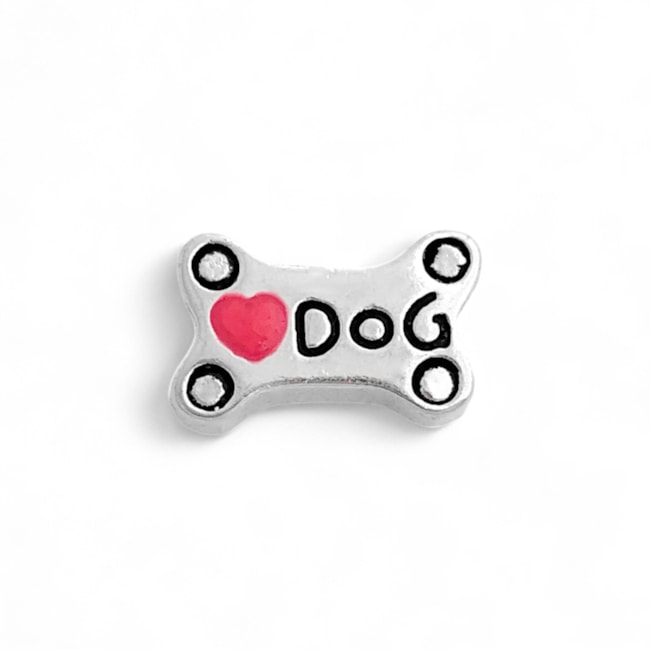 Berloque Separador Osso de Cachorro Escrito Dog 