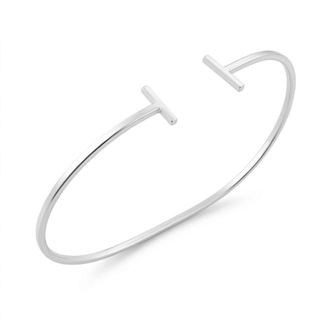 Bracelete Ajustável Aro Liso com Palitos no Centro