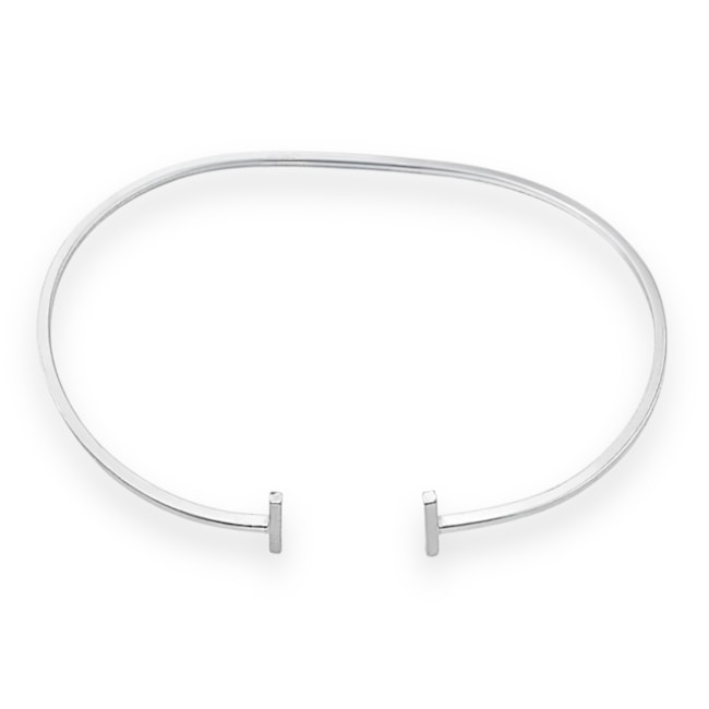 Bracelete Ajustável Aro Liso com Palitos no Centro