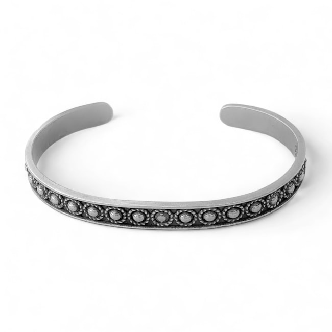 Bracelete Boho Trabalhado com Bolinhas -  Tamanho Grande