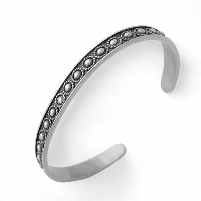 Bracelete Boho Trabalhado com Bolinhas -  Tamanho Grande