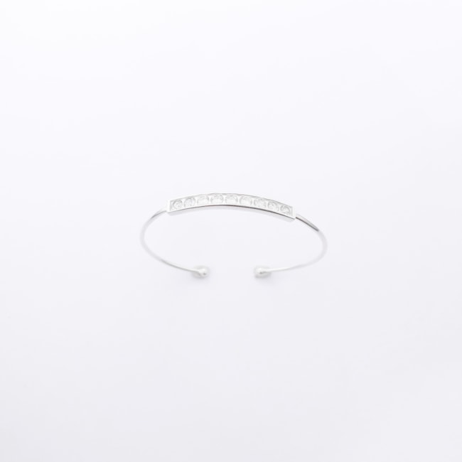 Bracelete Branco com Zircônias Cristal Cravejada 