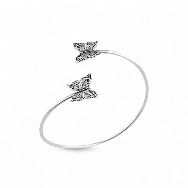 Bracelete com Borboletas nas Pontas Ajustável 