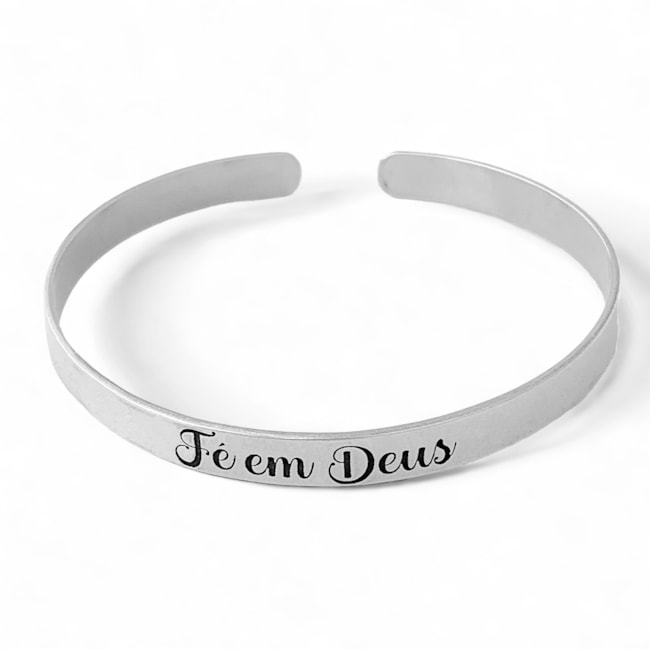 Bracelete com Frase "Fé em Deus"