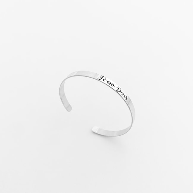 Bracelete com Frase "Fé em Deus"