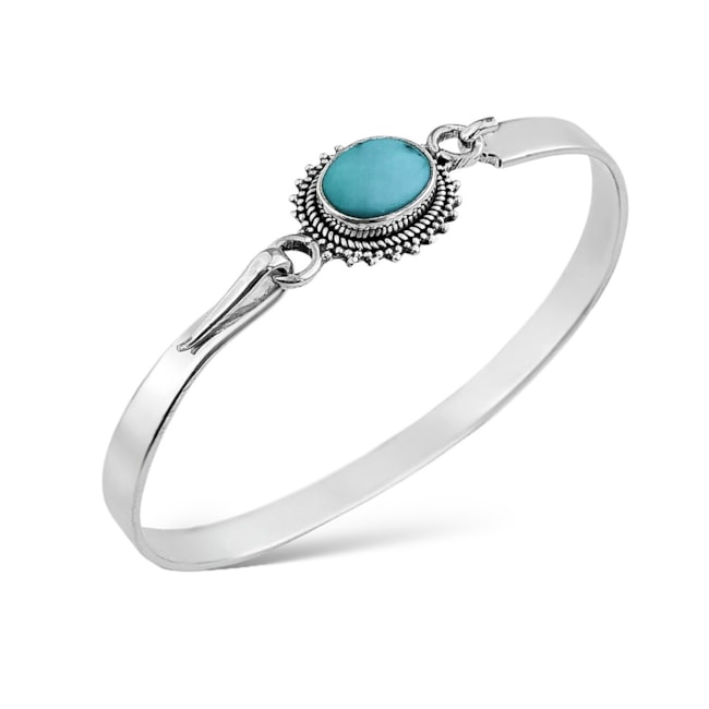 Bracelete com Pedra Turquesa Trabalhado 
