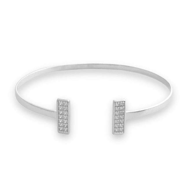 Bracelete com Retângulos Cravejados de Zircônias