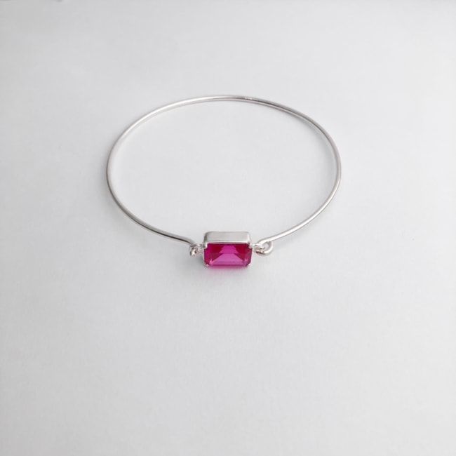 Bracelete com Zircônia Rosa