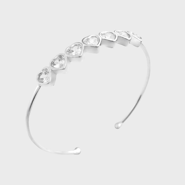 Bracelete com Zircônias de Coração