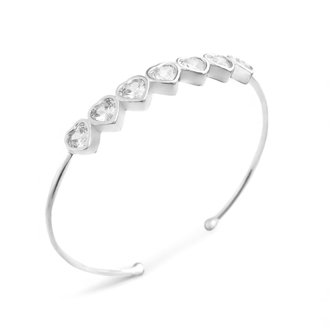 Bracelete com Zircônias de Coração