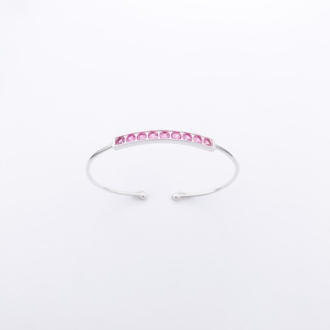 Bracelete Cravejado de Zircônias Rosas