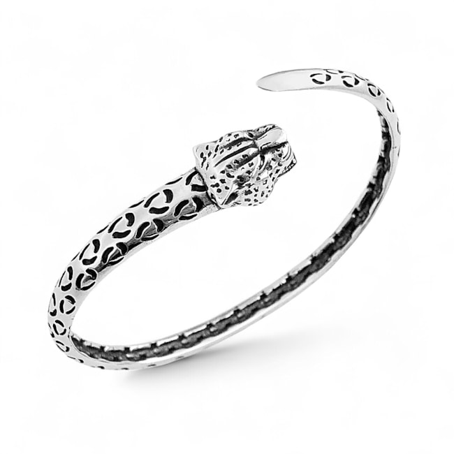 Bracelete de Onca Pintada Envelhecido Ajustável 