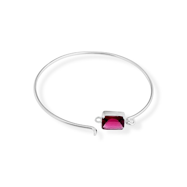 Bracelete Fino de Encaixe com Zircônia Rubi