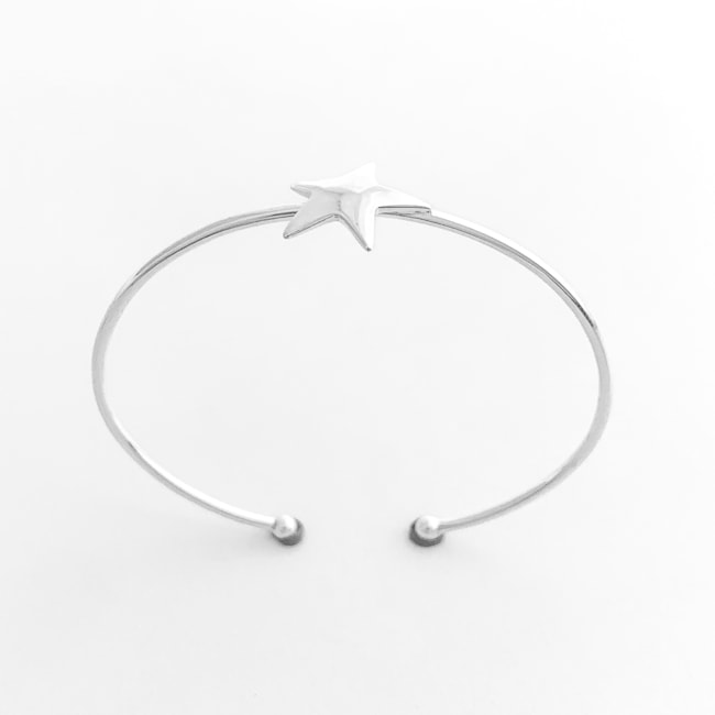 Bracelete Liso com Estrela