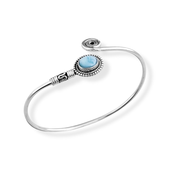 Bracelete Trabalhado com Pedra Larimar 