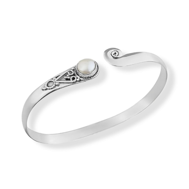 Bracelete Trabalhado com Pérola 