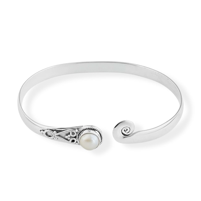 Bracelete Trabalhado com Pérola 