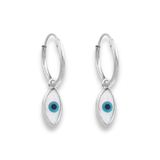 Brico de Argola com Olho Grego em Madrepérola