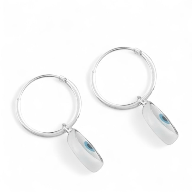 Brico de Argola com Olho Grego em Madrepérola