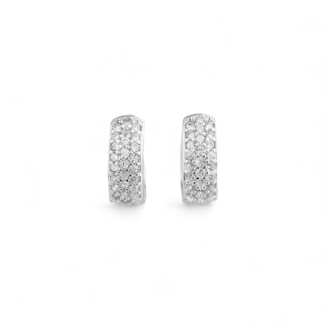 Brinco Argola de Click Cravejada de Zircônias 