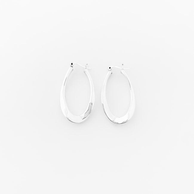 Brinco Argola Oval Ondulada em Eleformação