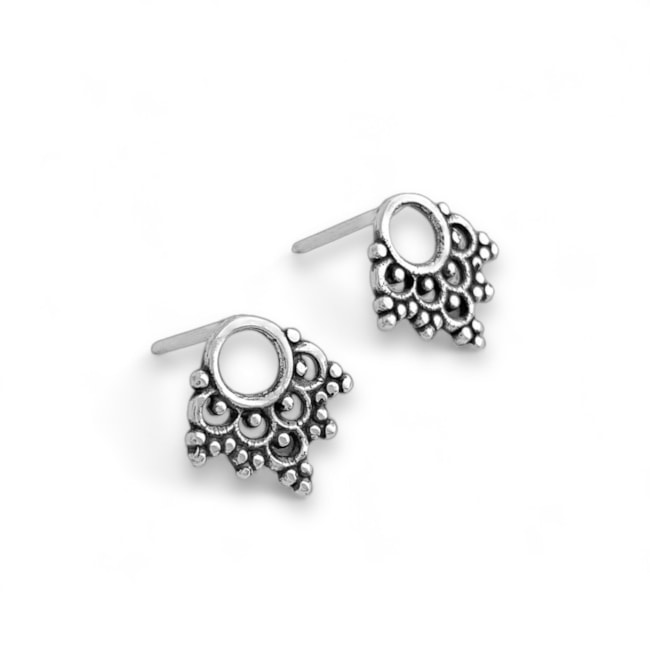 Brinco Círculo com Gota Vazada