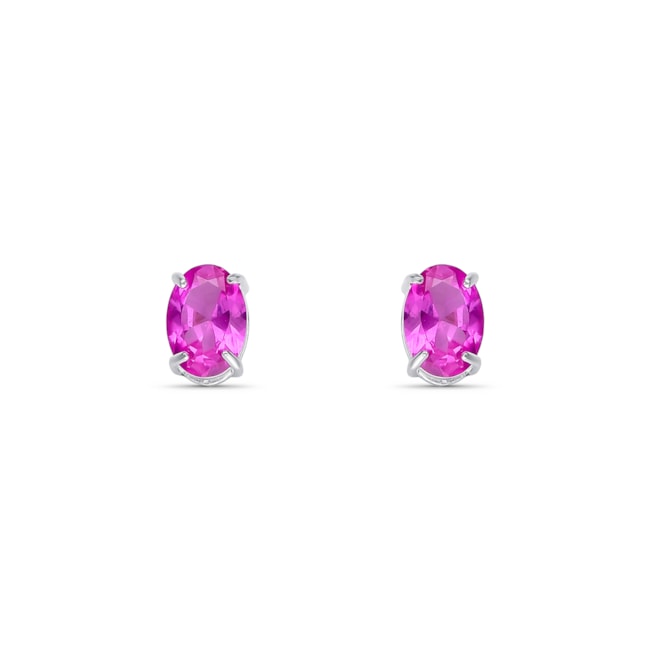 Brinco com Zircônia Rubi Rose Oval