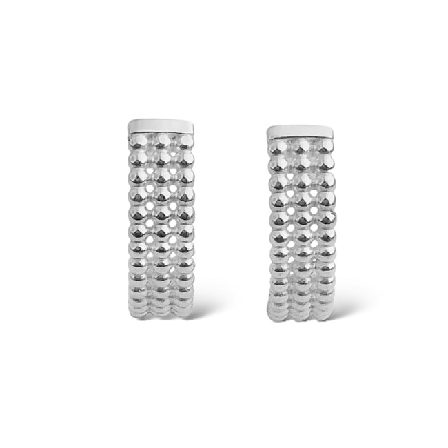 Brinco Curvado com Bolinhas 