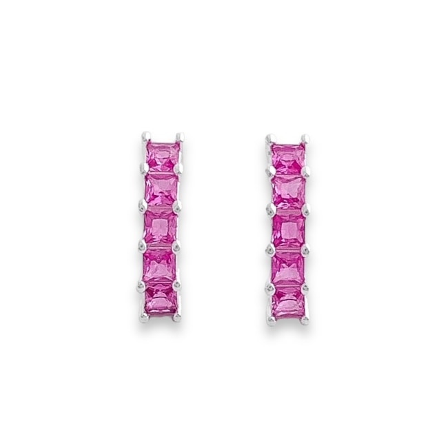 Brinco Curvado com Zircônia Rubi Rose