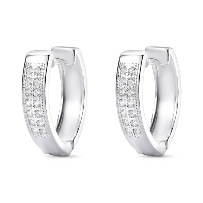 Brinco de Argola com Clique Cravejado de Zircônias