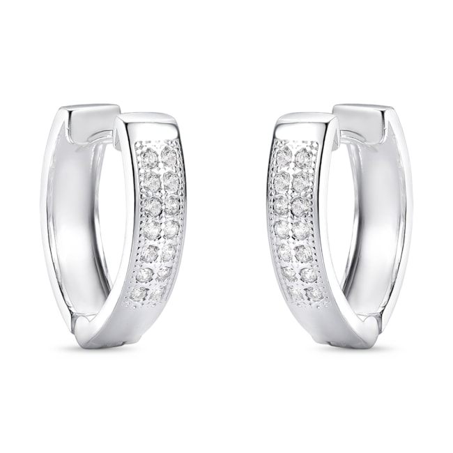 Brinco de Argola com Clique Cravejado de Zircônias