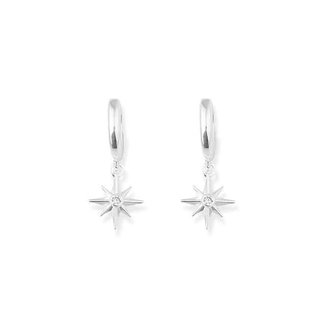 Brinco de Argola com Estrela e Zircônia 